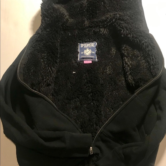 PINK Victoria's Secret Tops - Pink Black Reversible Hoodie*HUGE PRICE DROP**